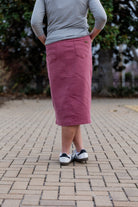 modest denim skirts in 31" length 