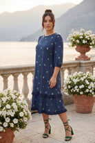 Model wearing Nuggles® Patricia Dress in Harbor Petals