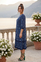 Model wearing Nuggles® Patricia Dress in Harbor Petals