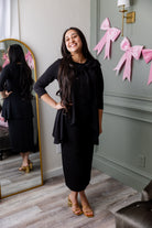 Model wearing Nuggles® 31' Eleanor Skirt in Black