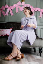 Model wearing Nuggles® 31' Eleanor Skirt in Lilac