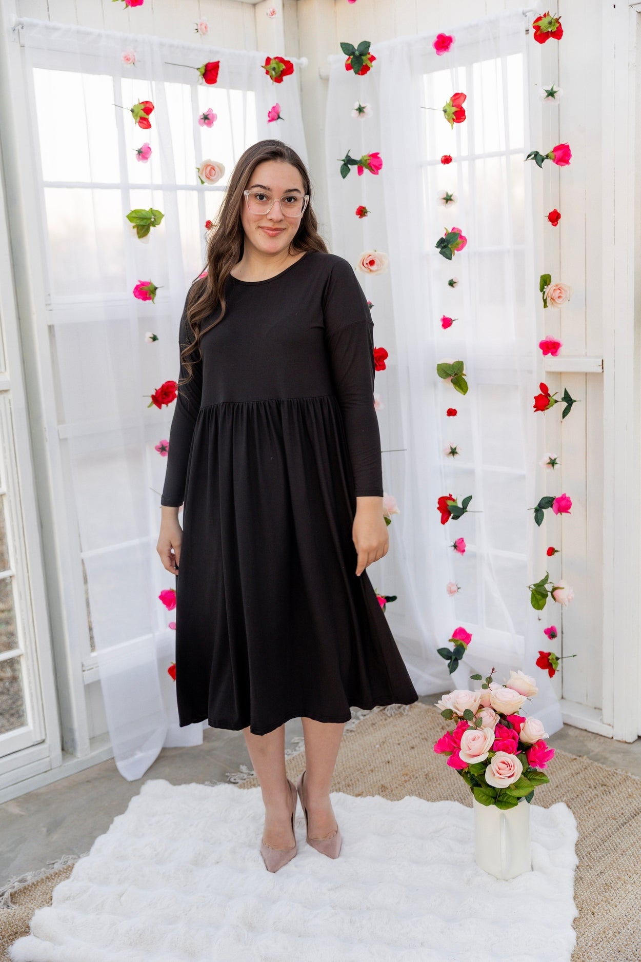 Nuggles Farah Dress for Ladies | Black Modest Dress 'NUGGLES Nuggles Farah Dress for Ladies | Black Modest Dress 'NUGGLES