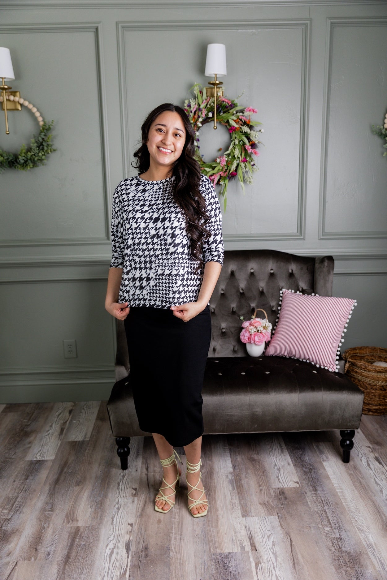 Lucia Top in Classic Charmer nuggles-clothing