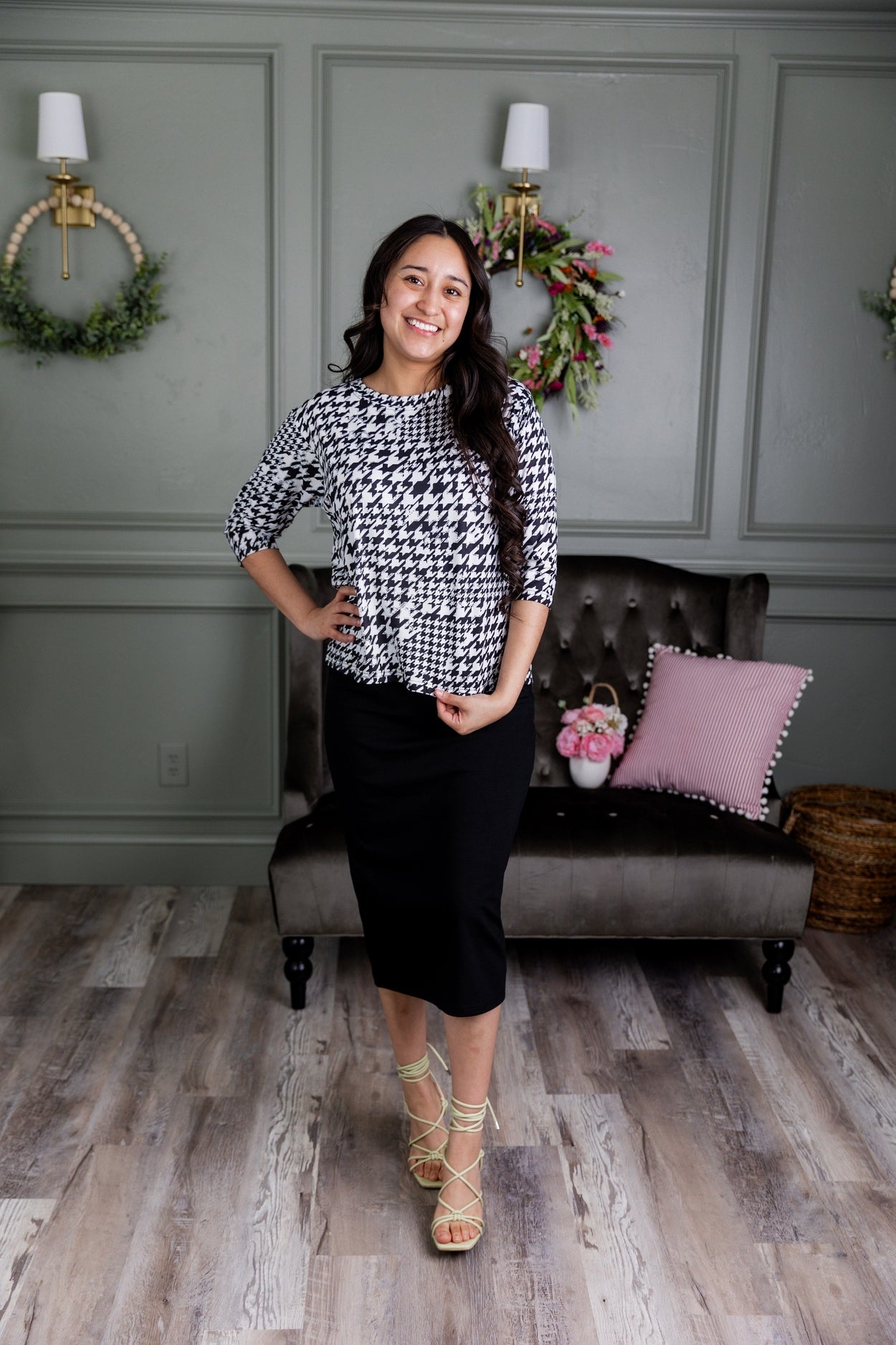 Lucia Top in Classic Charmer nuggles-clothing