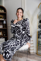 Model wearing Nuggles® Rae Top in Noir Floral