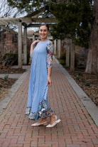 long modest ruffle dress prints mommy and me