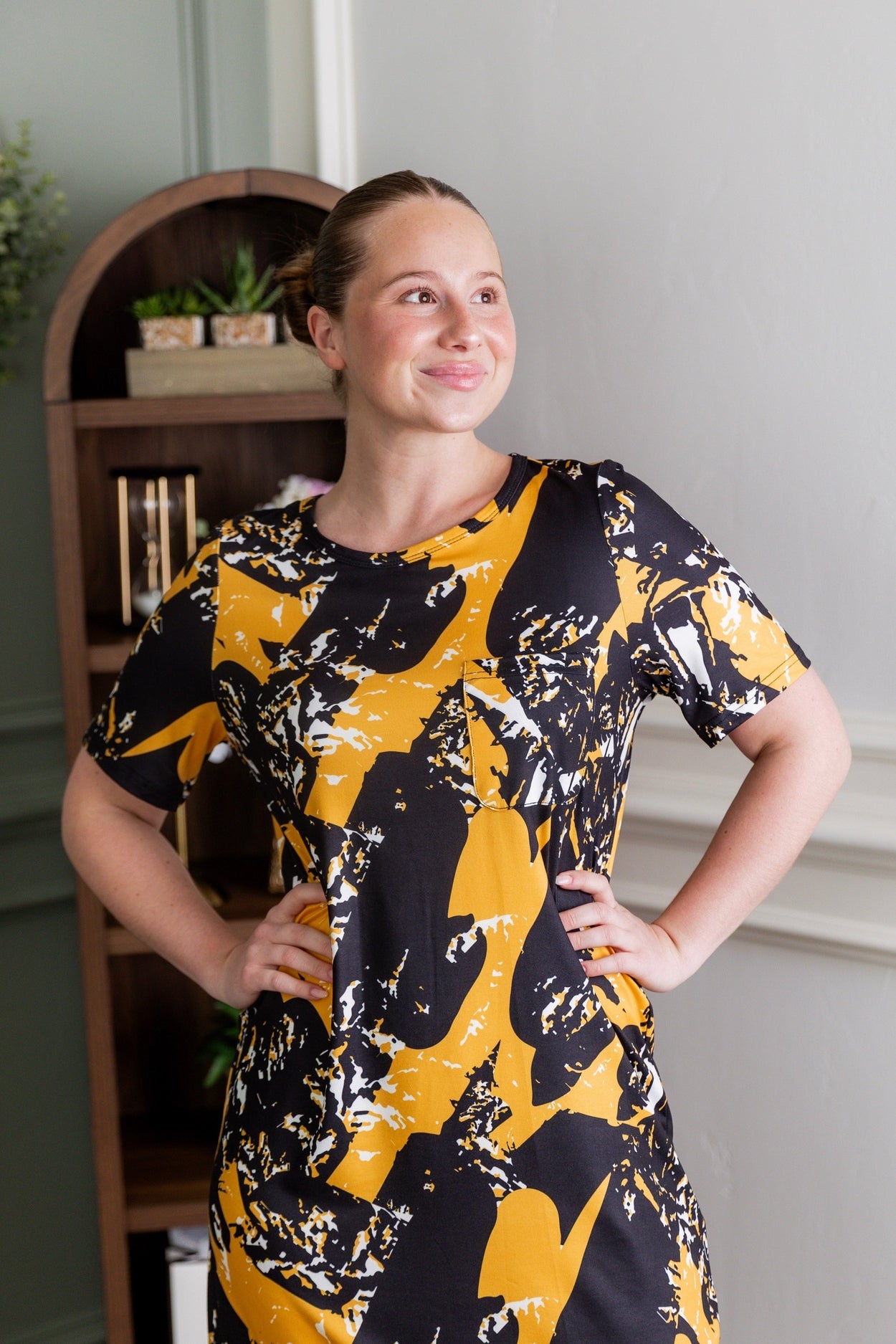 Aviva Dress in Golden Drift nuggles-clothing