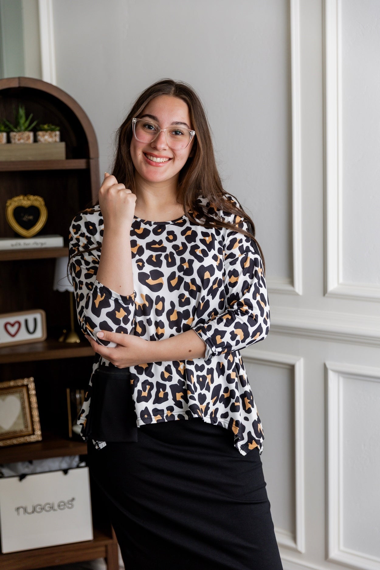 Keegan Top in Honey Leopard - Final Sale nuggles-clothing