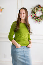 modest denim skirts in 31" length 