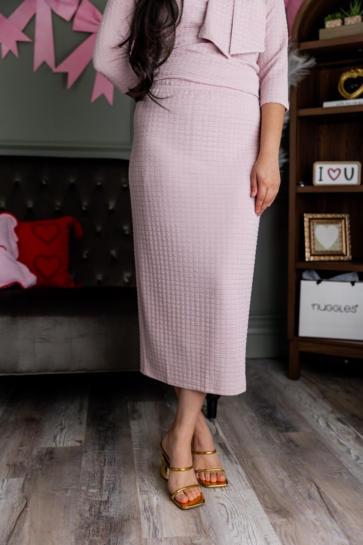 31" Eleanor Skirt in Pink - Final Sale nuggles-clothing