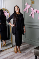 Model wearing Nuggles® 31' Eleanor Skirt in Black