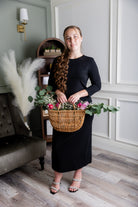 Nuggles® Tea-Length Layering Dress, modest tea-length silhouette