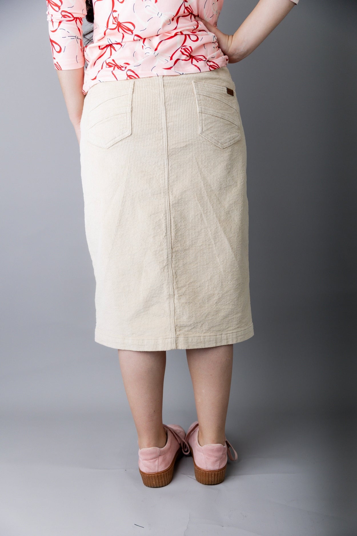 27" Corduroy Skirt in Cream - Final Sale nuggles-clothing