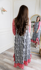 long modest ruffle dress prints mommy and me