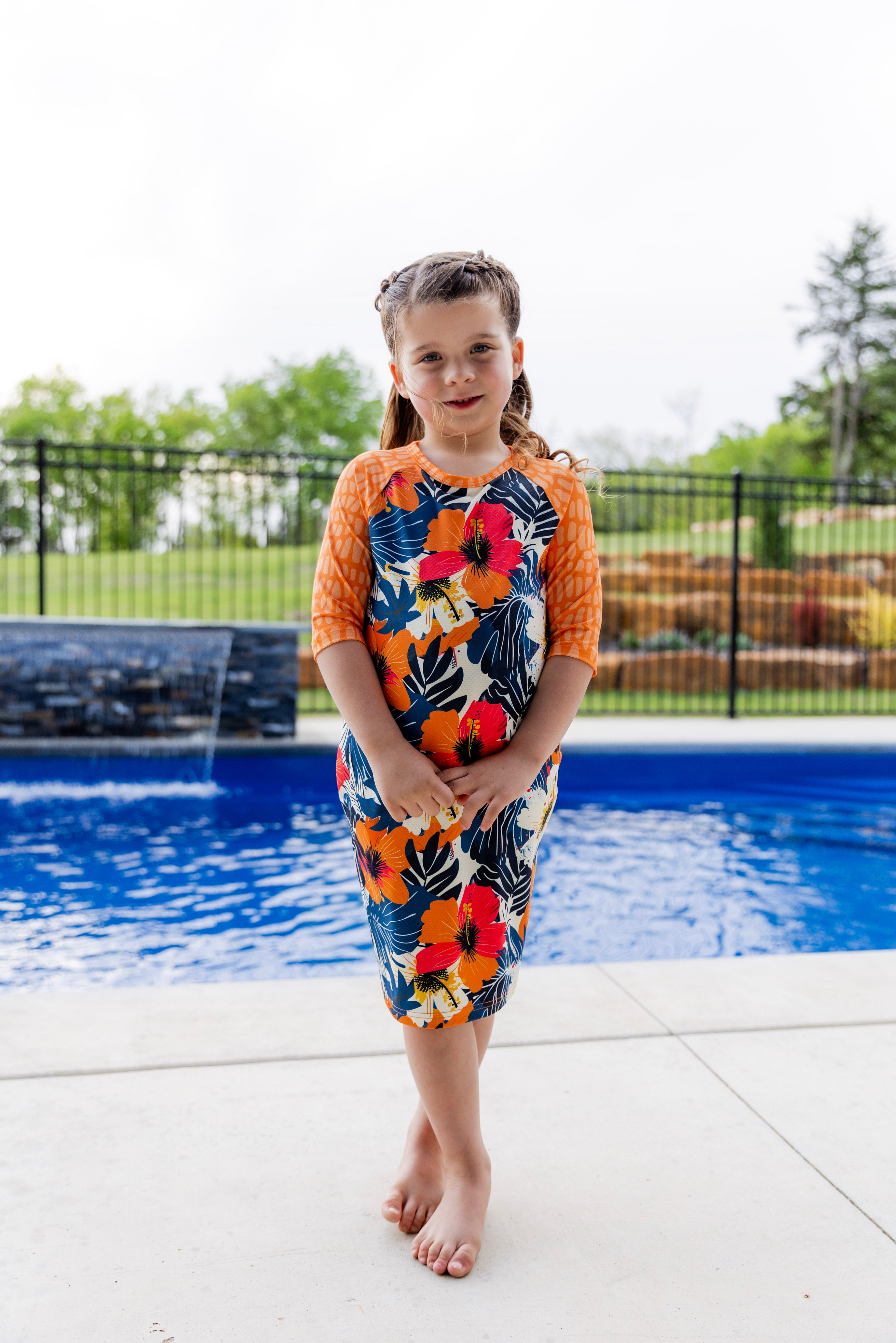 modest girls sport swim dress prints mommy and me 