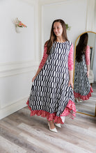 long modest ruffle dress prints mommy and me
