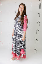 long modest ruffle dress prints mommy and me