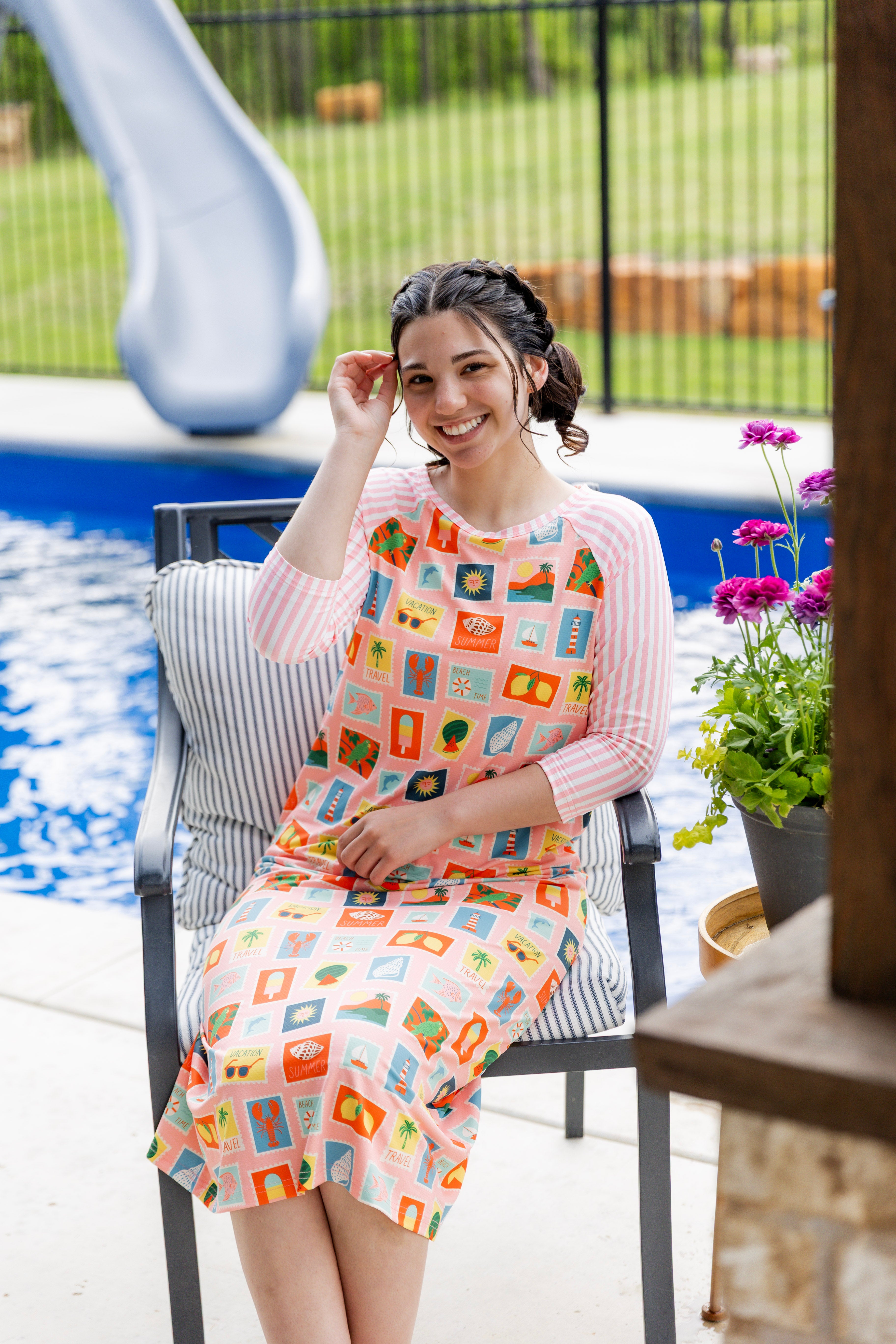 modest midi sport swim dress prints mommy and me 
