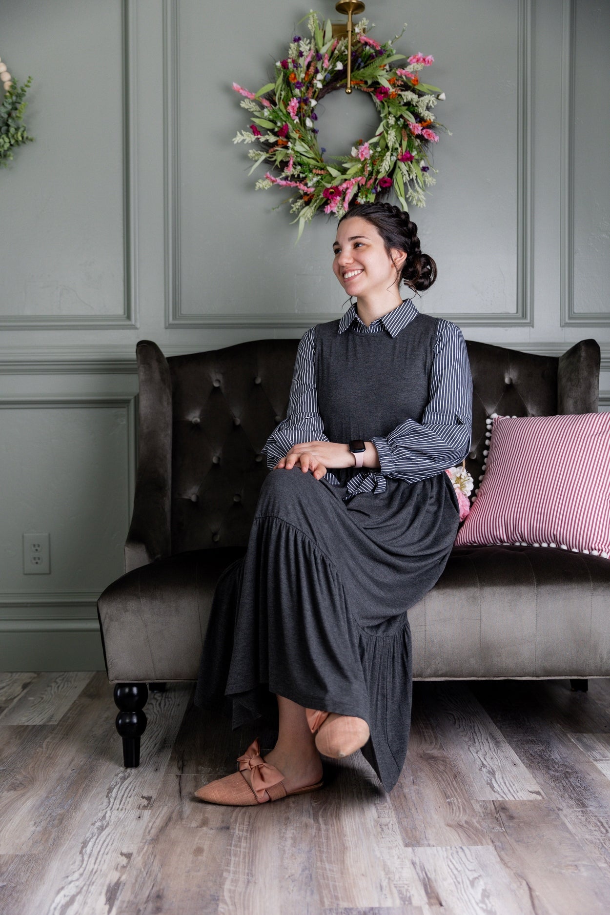 Riley Dress in Heather Gray - Final Sale nuggles-clothing