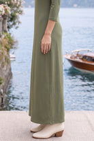 Model wearing Nuggles® Maxi Layering  Dress in Army Green