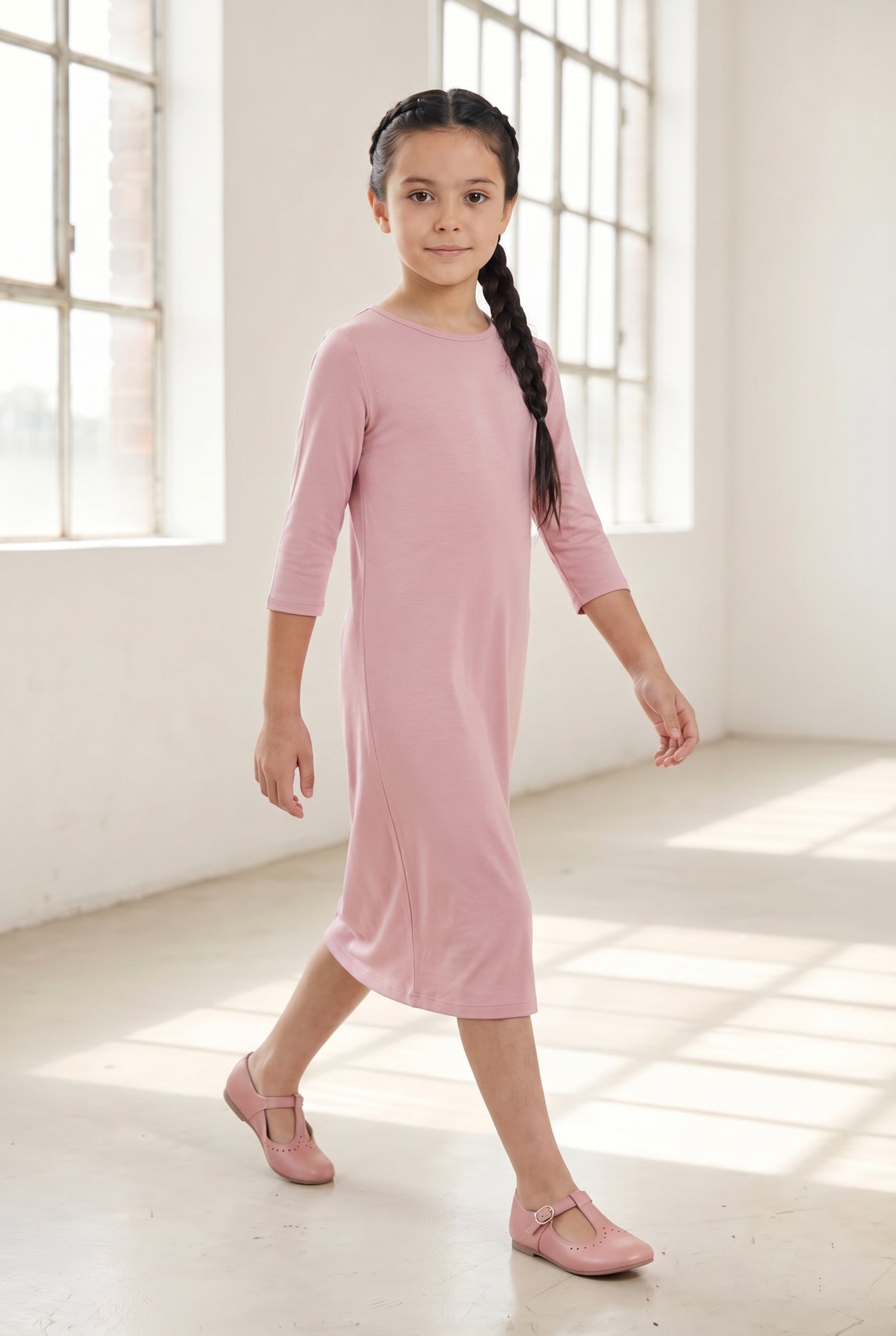 Nuggles Girls' Layering Dress – Baby Pink