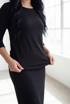 Essential 3/4 Tee in Black nuggles-clothing