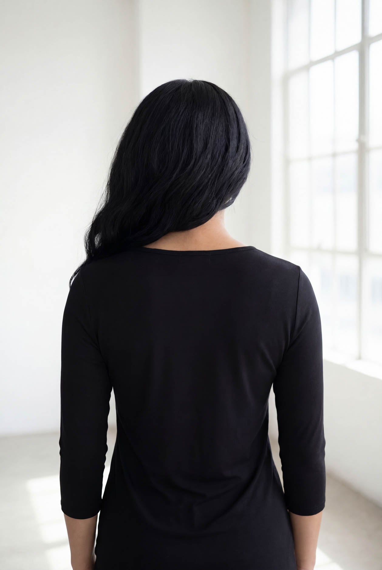 Essential 3/4 Tee in Black nuggles-clothing