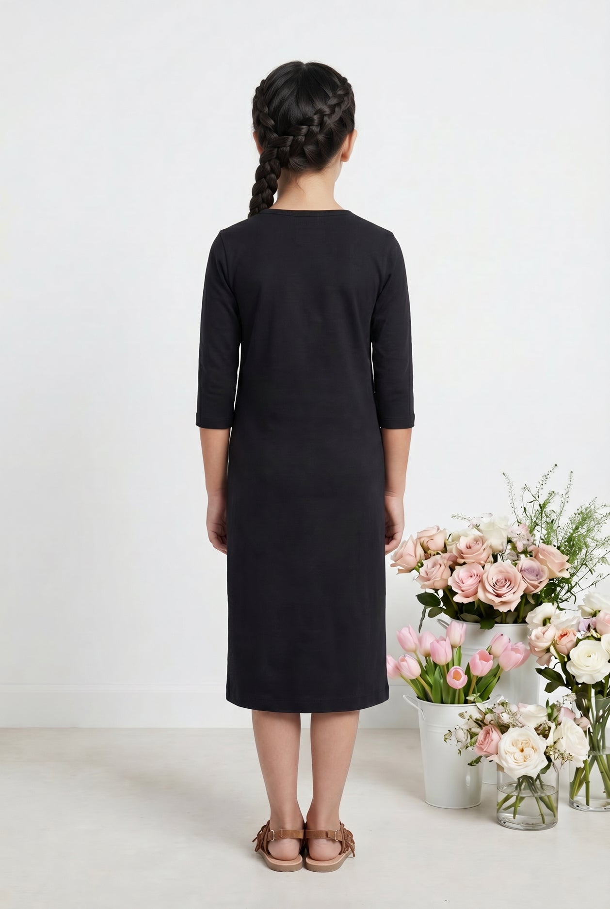 Girls' Layering Dress in Black nuggles-clothing