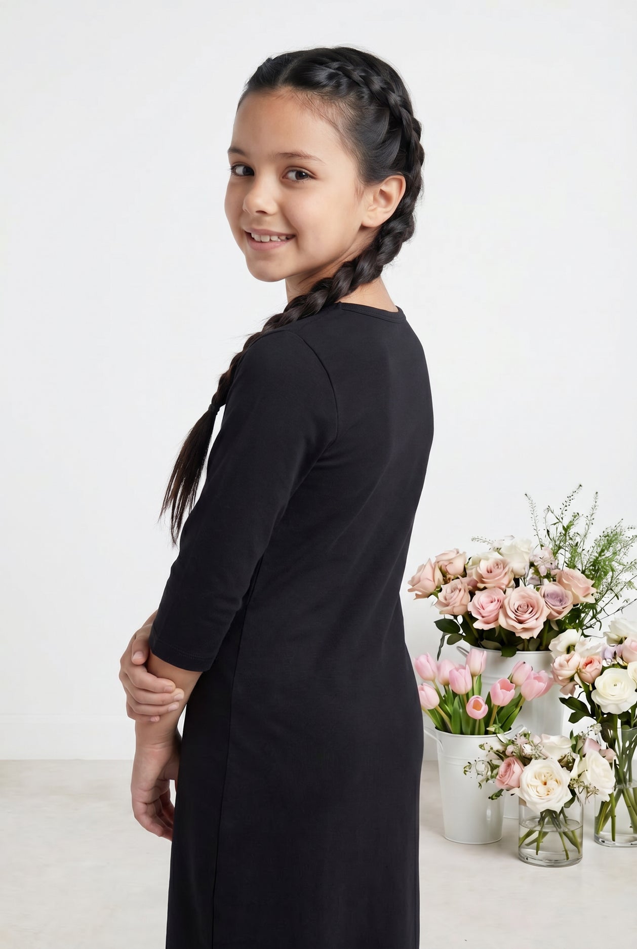 Girls' Layering Dress in Black nuggles-clothing