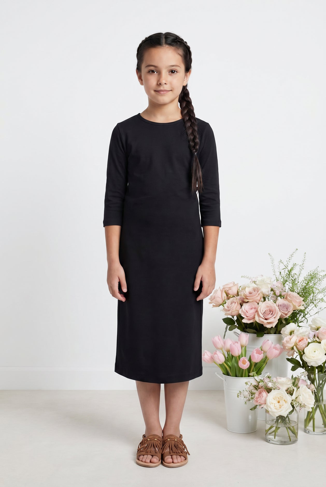 Girls' Layering Dress in Black nuggles-clothing