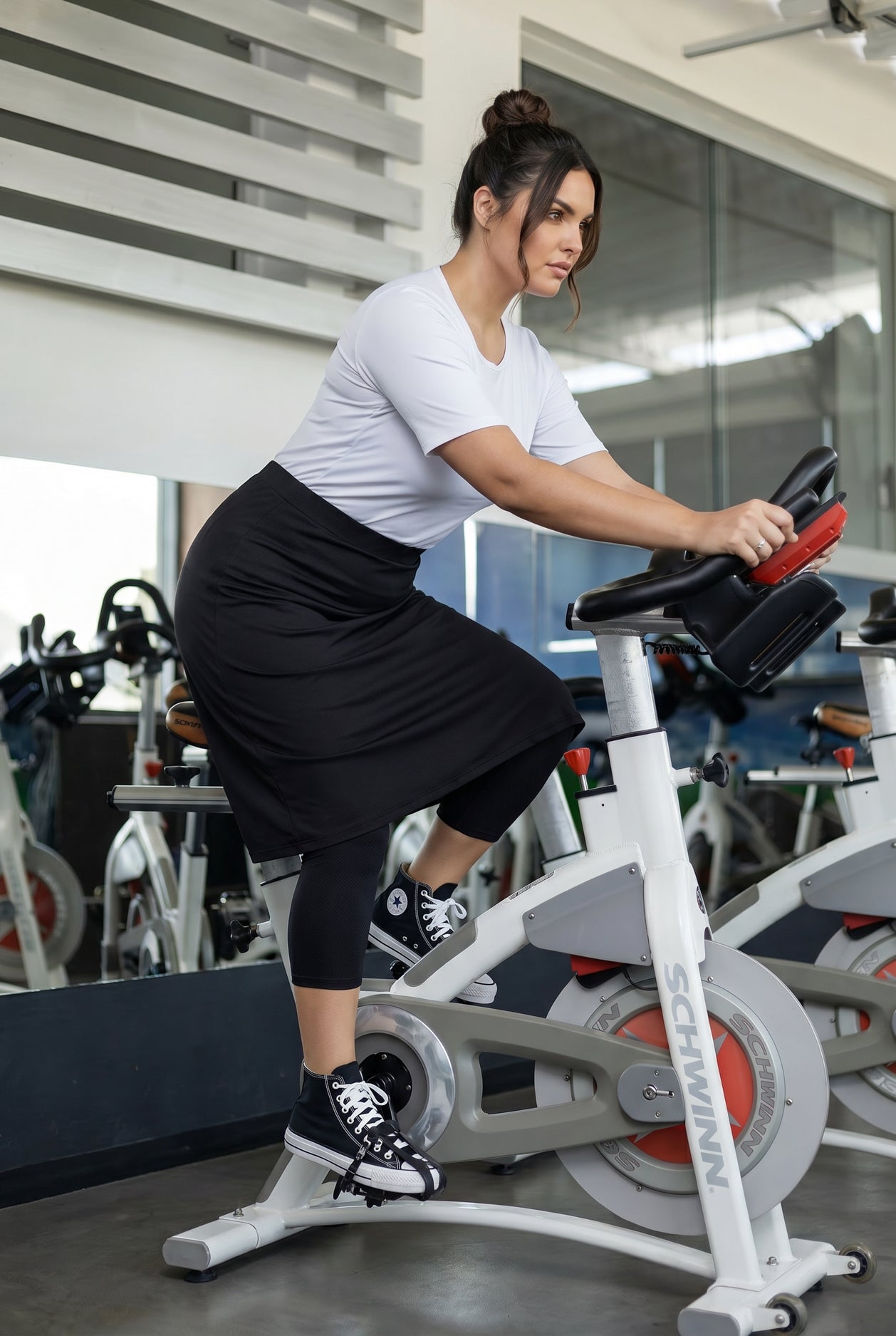 Model wearing Nuggles® 27" All-Sport Skirt in Black