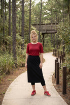 Model wearing Nuggles® 31" All-Sport Skirt in Black