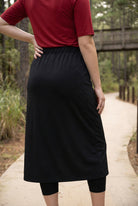 Model wearing Nuggles® 31" All-Sport Skirt in Black
