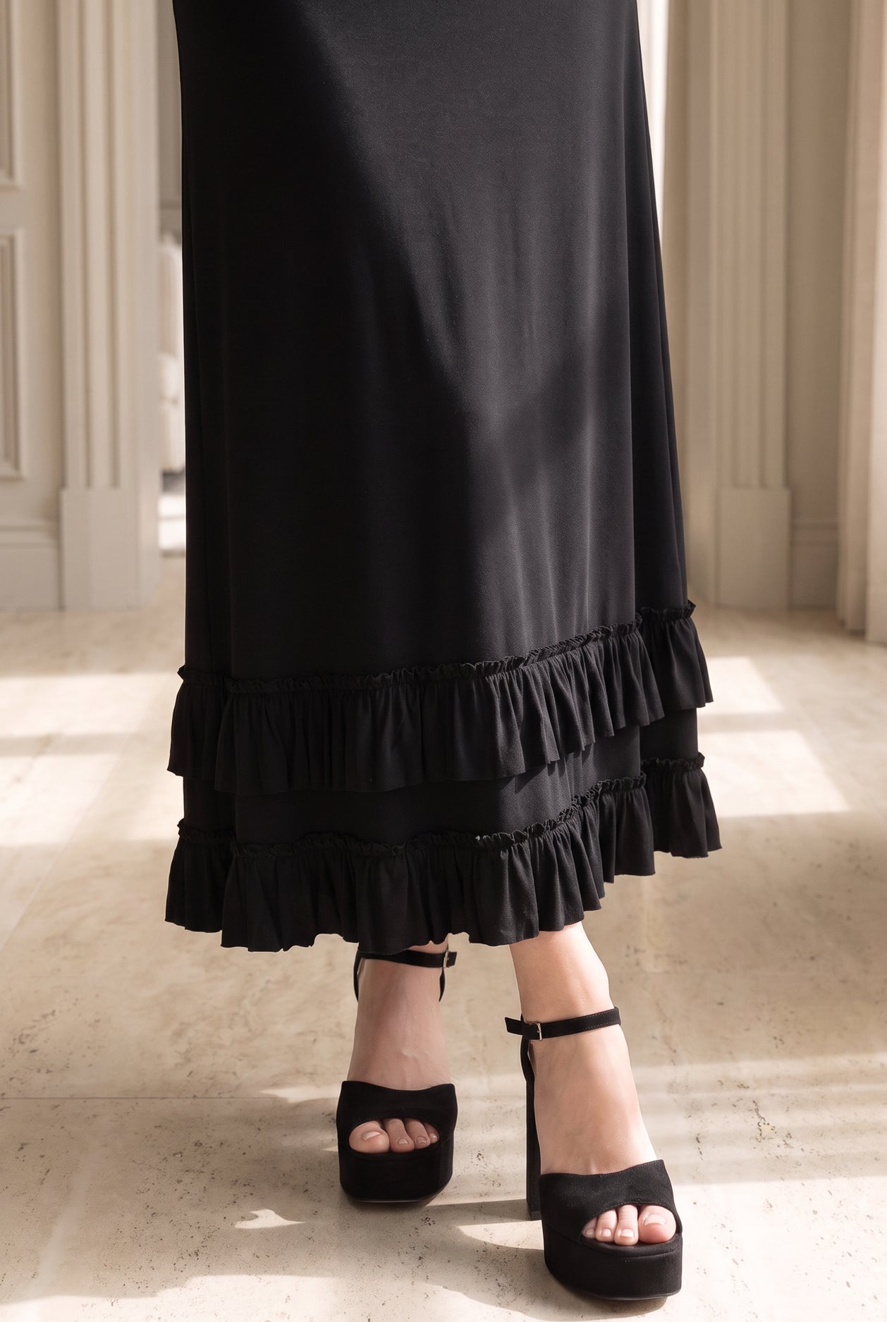 Model wearing Nuggles®  Callie Skirt in Black