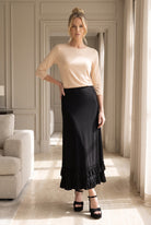 Model wearing Nuggles®  Callie Skirt in Black