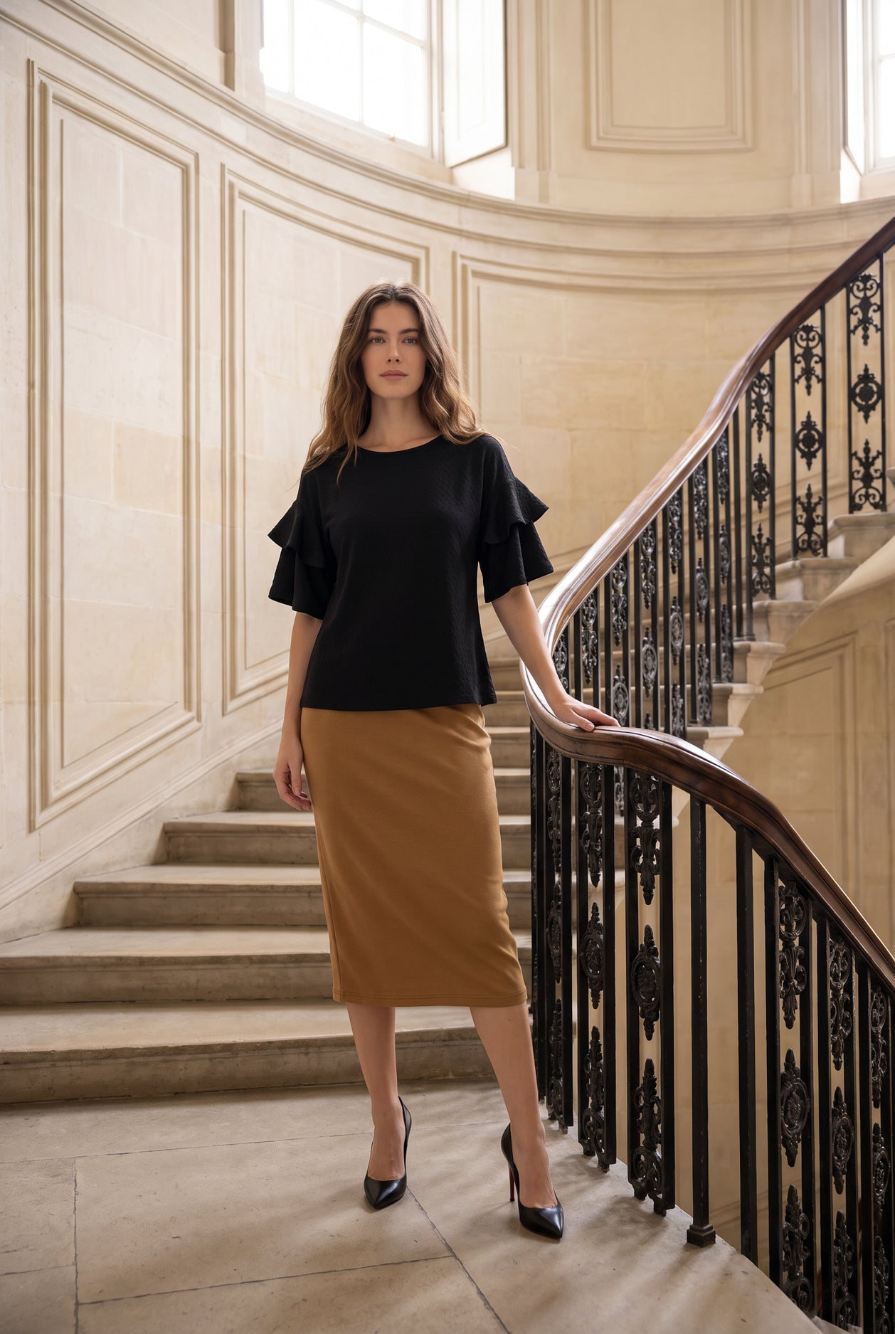 Model wearing Nuggles®  Helena Top in Black
