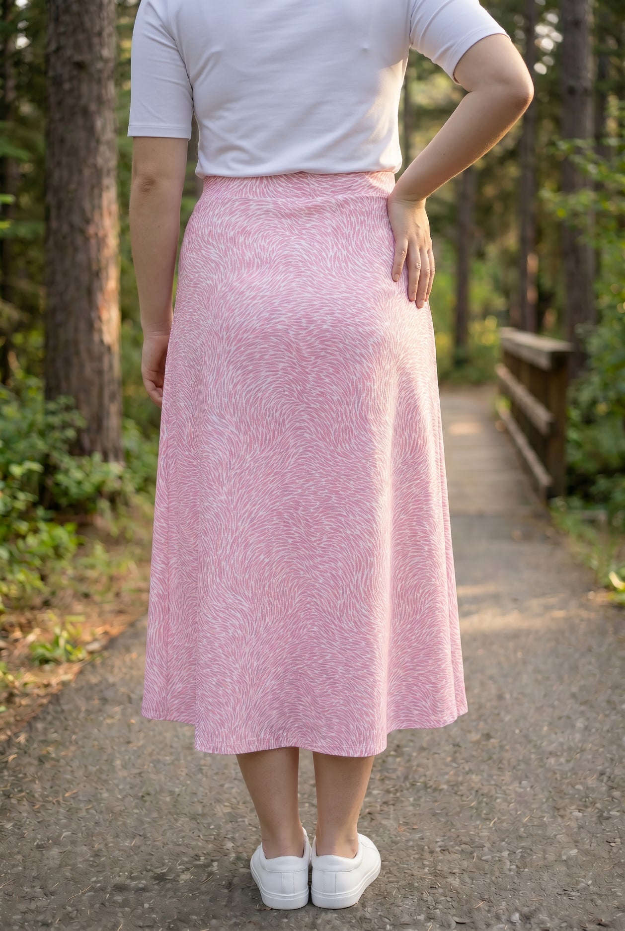 Modest 31" All-Sport Skirt in Blush Sport, full length (view 4)