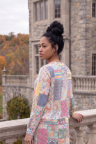 Model wearing Nuggles®  Iris Sweater Shirt in Boho Mosaic