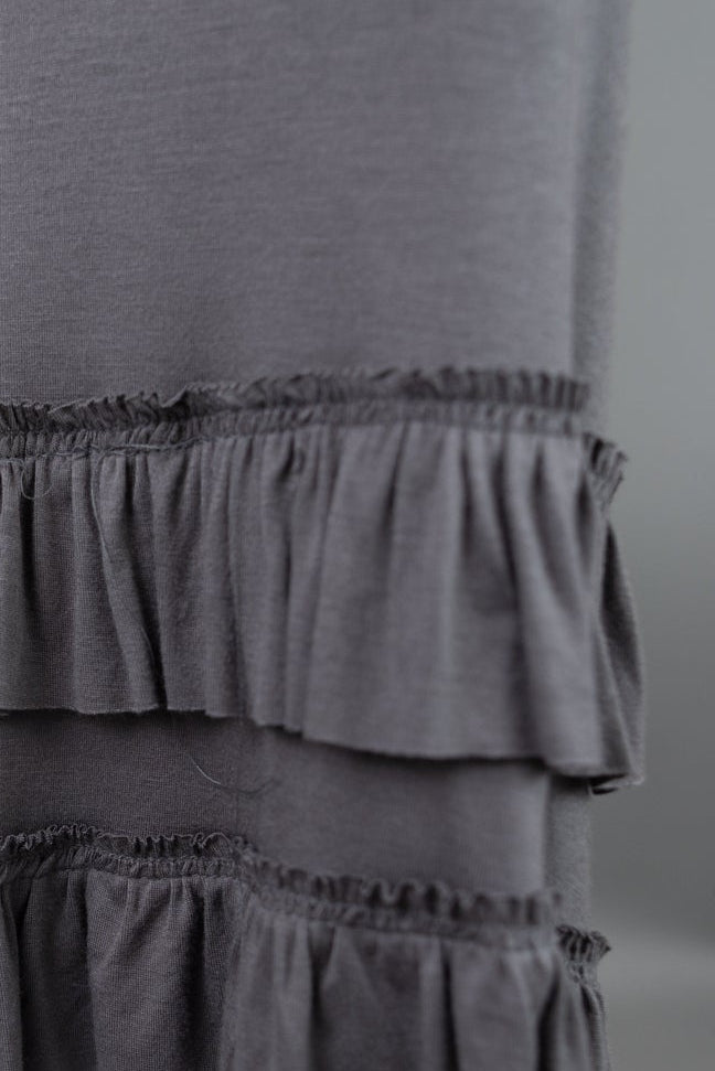Model wearing Nuggles®  Callie Skirt in Steel Gray