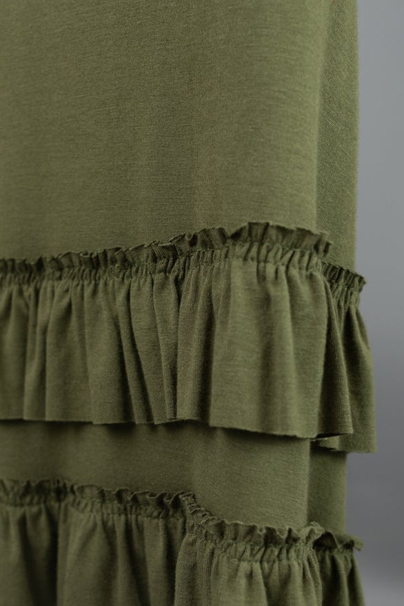 Model wearing Nuggles®  Callie Skirt in Olive