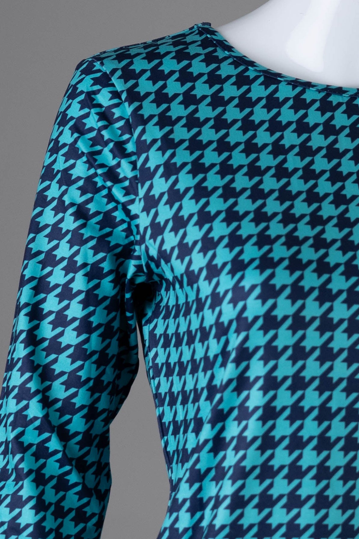Model wearing Nuggles® 3/4 Essential Tee in Calm Check