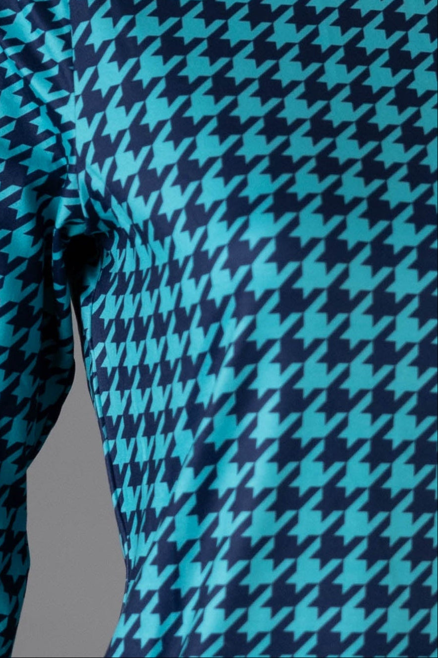 Model wearing Nuggles® 3/4 Essential Tee in Calm Check