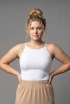 Model wearing Nuggles® Camisole in White