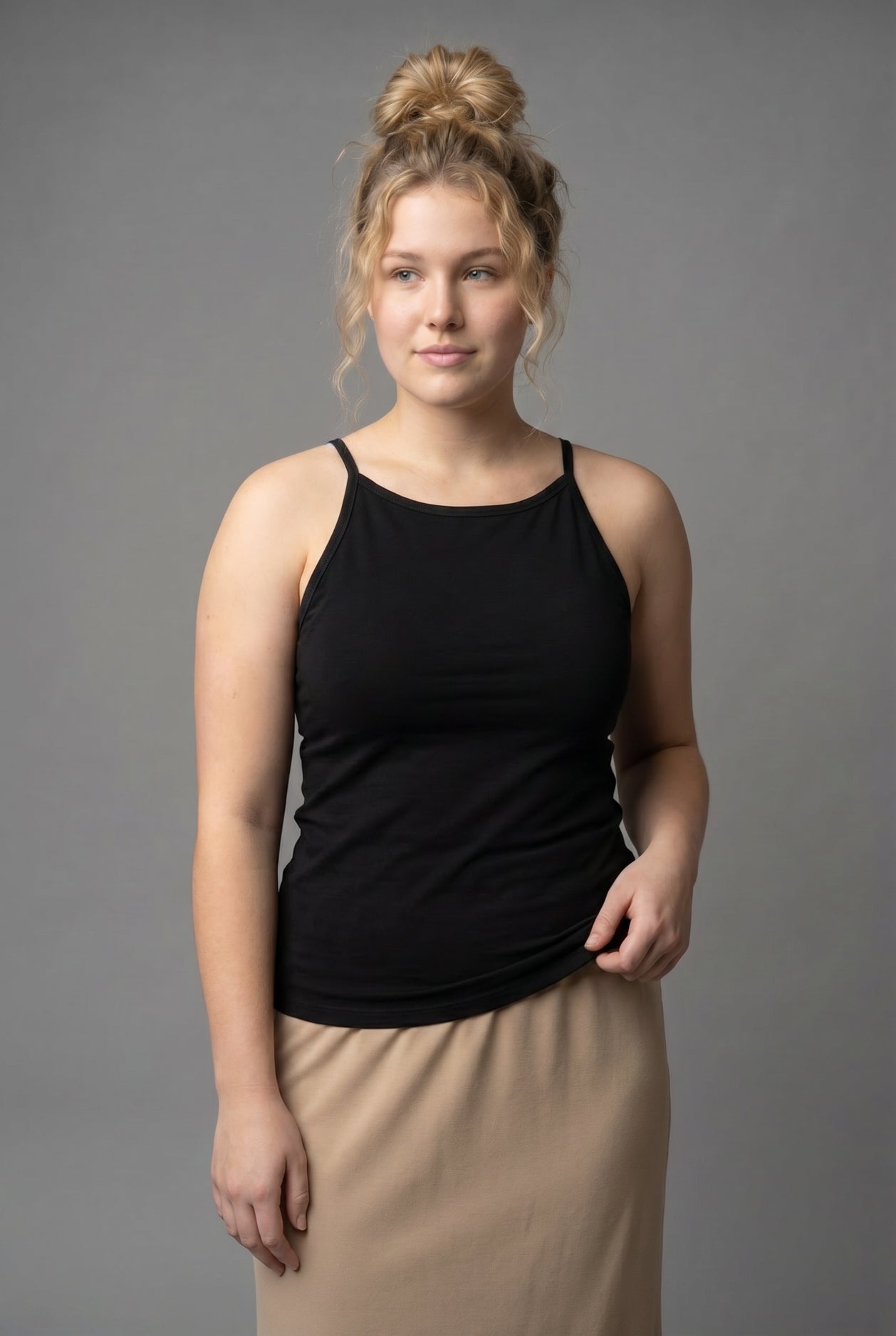 Model wearing Nuggles® Camisole in Black
