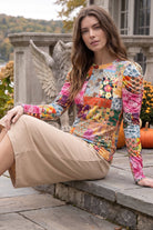 Model wearing Nuggles®  Kyliee Top in Carousel