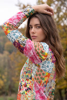 Model wearing Nuggles®  Kyliee Top in Carousel