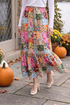 Model wearing Nuggles®  Sage Skirt in Carousel 