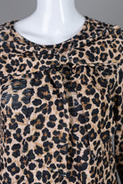 Nuggles Eleanor Top in Classic Leopard, breathable bow-neck modest top in timeless tan leopard pattern