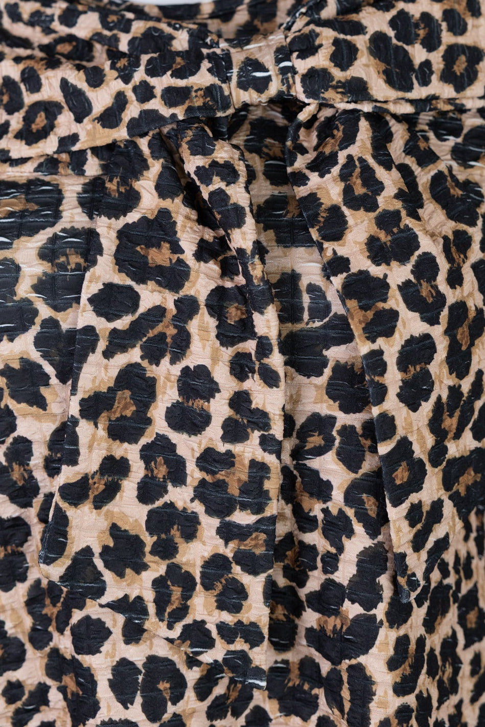 Nuggles Eleanor Top in Classic Leopard, breathable bow-neck modest top in timeless tan leopard pattern