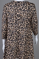 Classic Leopard Eleanor Top, Nuggles plus-size-friendly modest top in warm tan leopard print with bow detail
